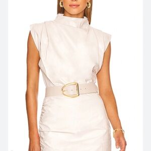 Line & Dot Jules Faux Leather Top